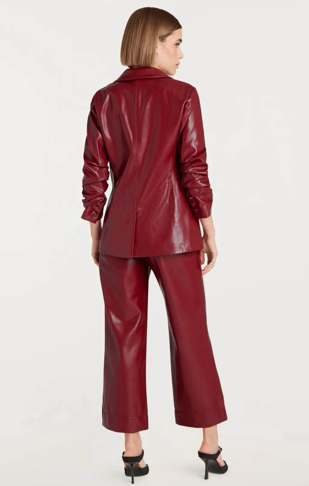 Cinq à Sept Vegan Leather Kylie Blazer Rhubarb Outlet