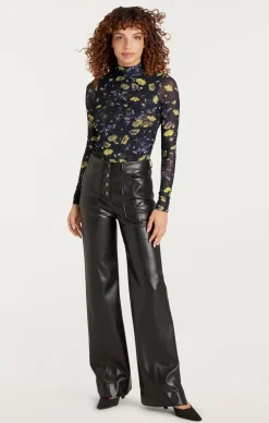 Cinq à Sept Vegan Leather Long Benji Pant Black Discount