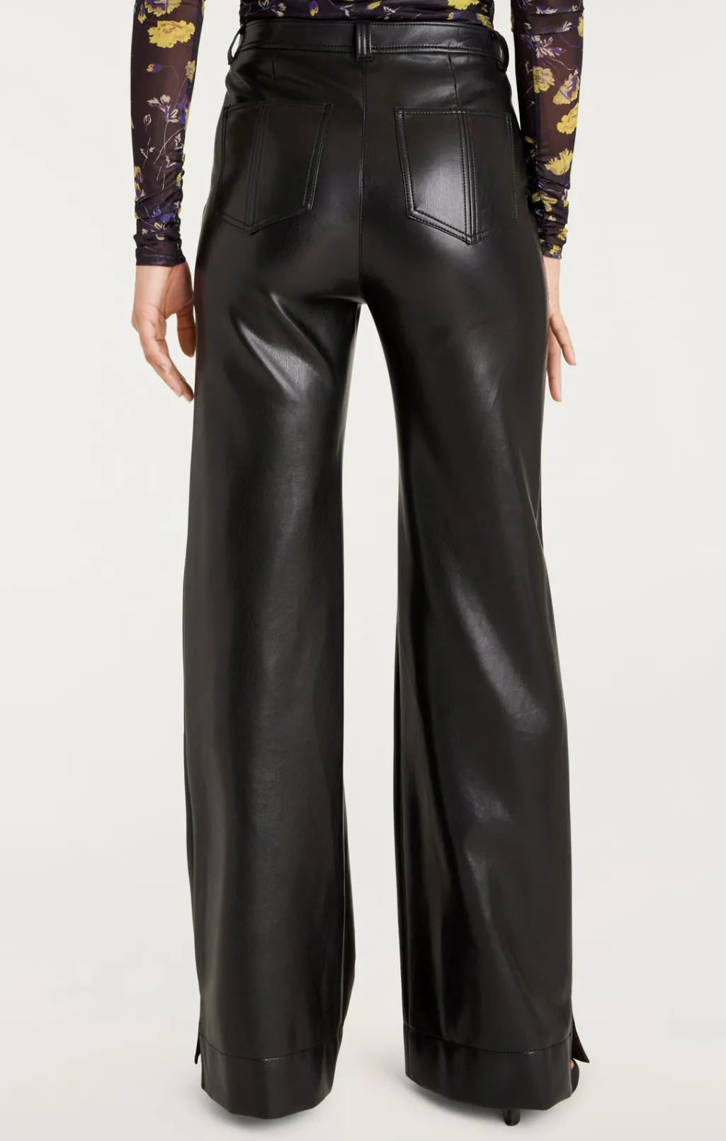 Cinq à Sept Vegan Leather Long Benji Pant Black Discount