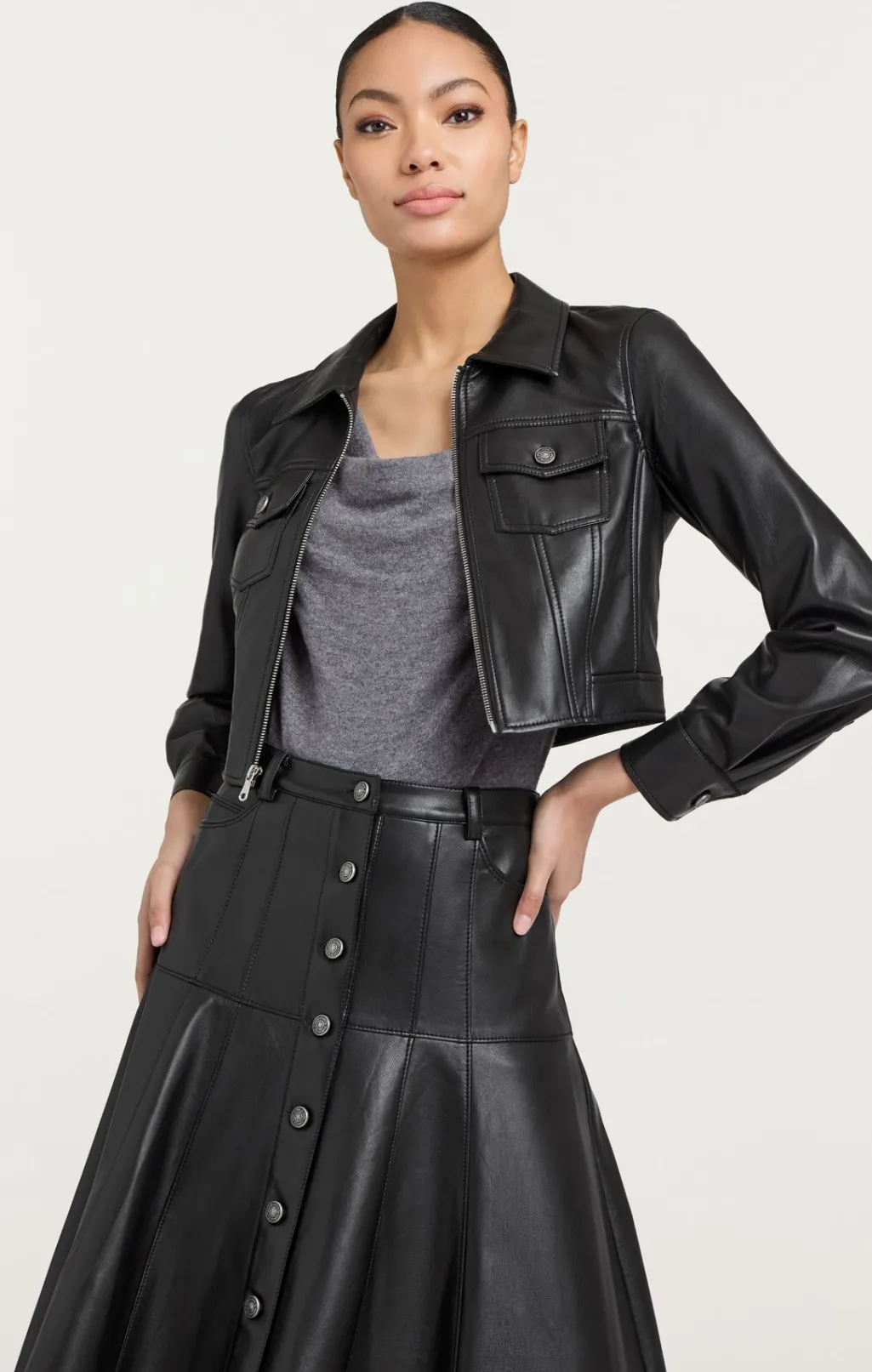 Cinq à Sept Vegan Leather Marilee Jacket Black Online