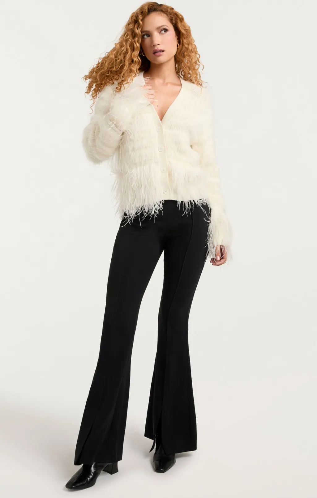 Cinq à Sept Vida Feather Cardigan Ivory Outlet