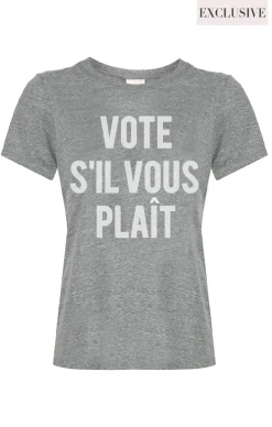 Cinq à Sept Vote Please Tee HeatherGrey/White