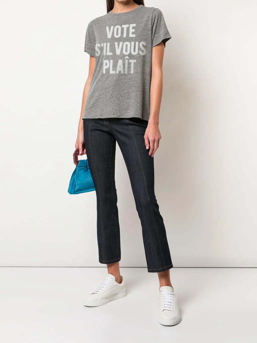 Cinq à Sept Vote Please Tee HeatherGrey/White