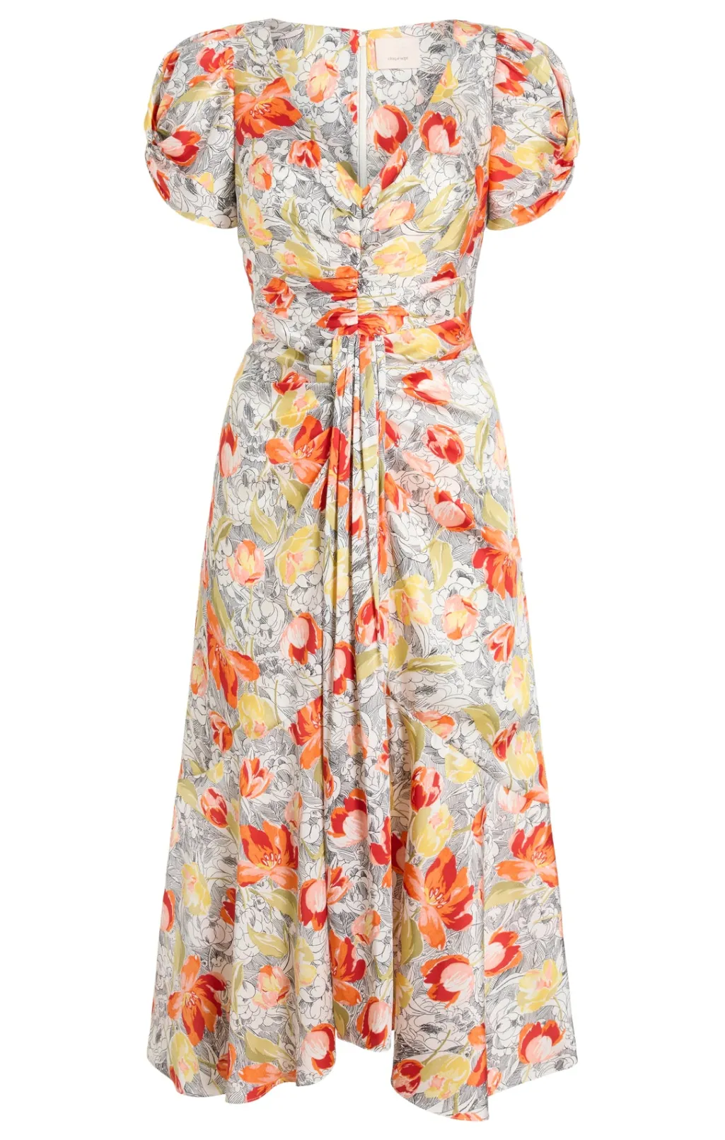 Cinq à Sept Walker Dress LineworkFloralIvoryMulti