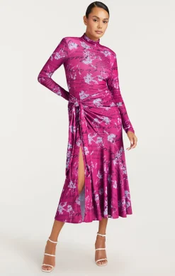 Cinq à Sept Warm Carnation Johnson Dress PlumRadishMulti Outlet