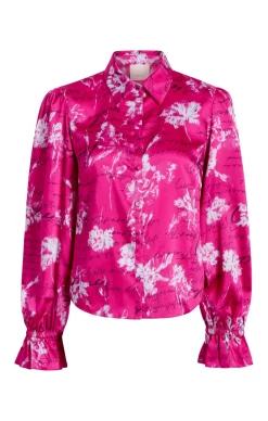 Cinq à Sept Warm Carnation Long Sleeve Fiona Top PlumRadishMulti Outlet