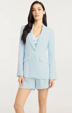 Cinq à Sept Wildflower Bouquet Embellished Cheyenne Blazer GlacialBlueMulti Best