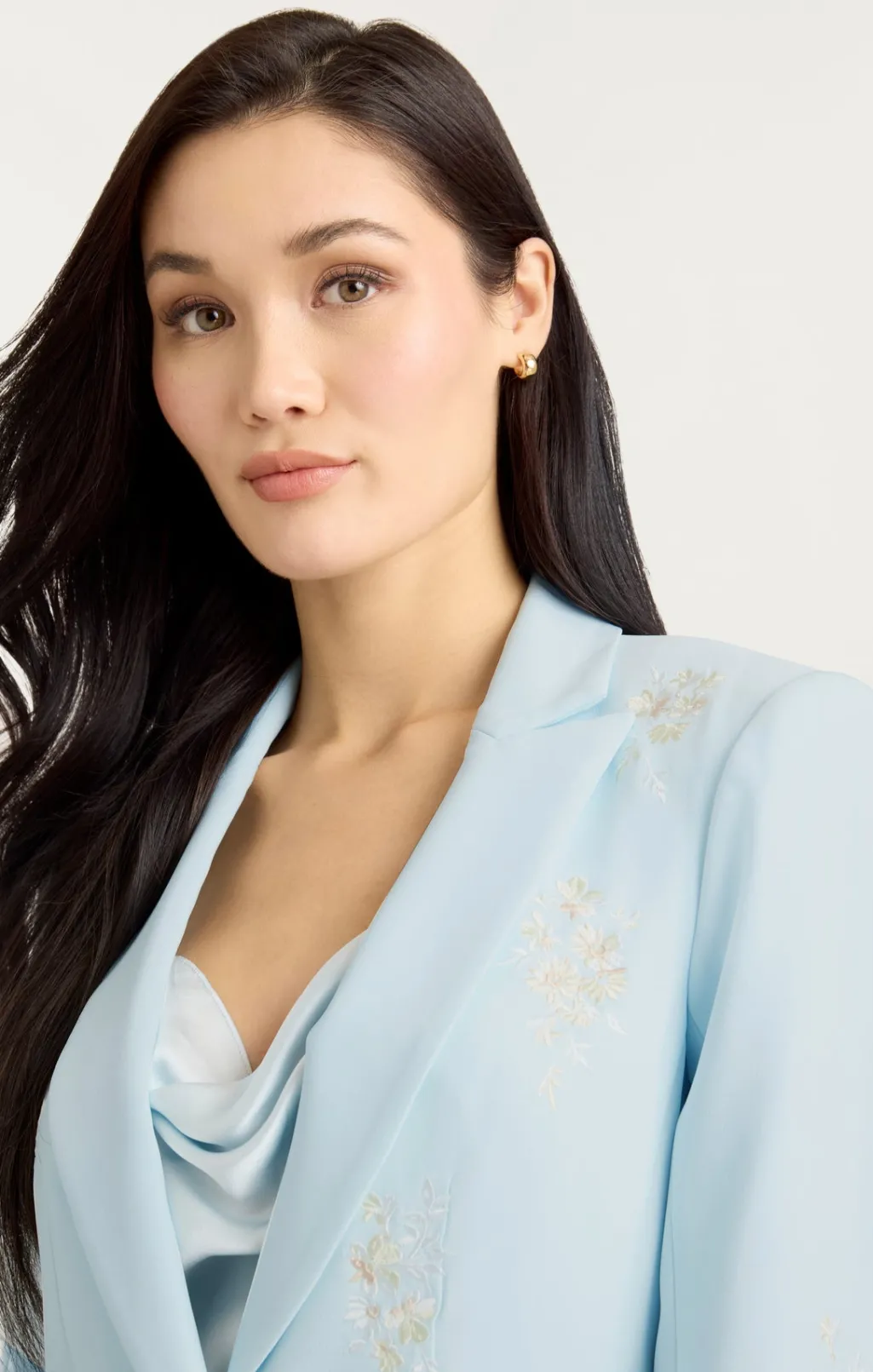 Cinq à Sept Wildflower Bouquet Embellished Cheyenne Blazer GlacialBlueMulti Best