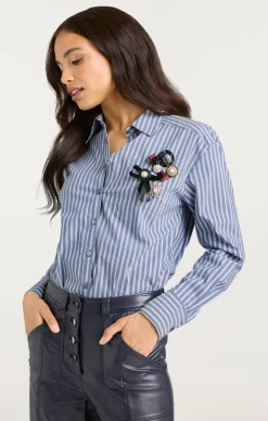 Cinq à Sept Wren Shirt SabrinaStripeAstroBlueMulti Discount