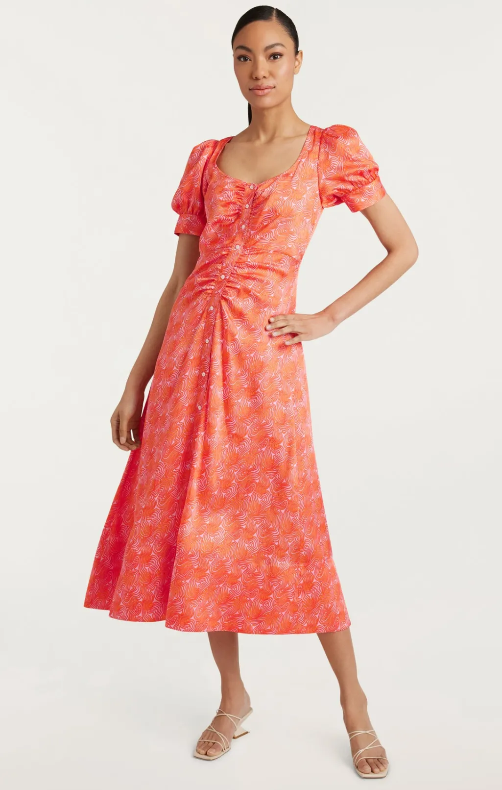 Cinq à Sept Ximena Dress PaleFlamingo/Orange Outlet