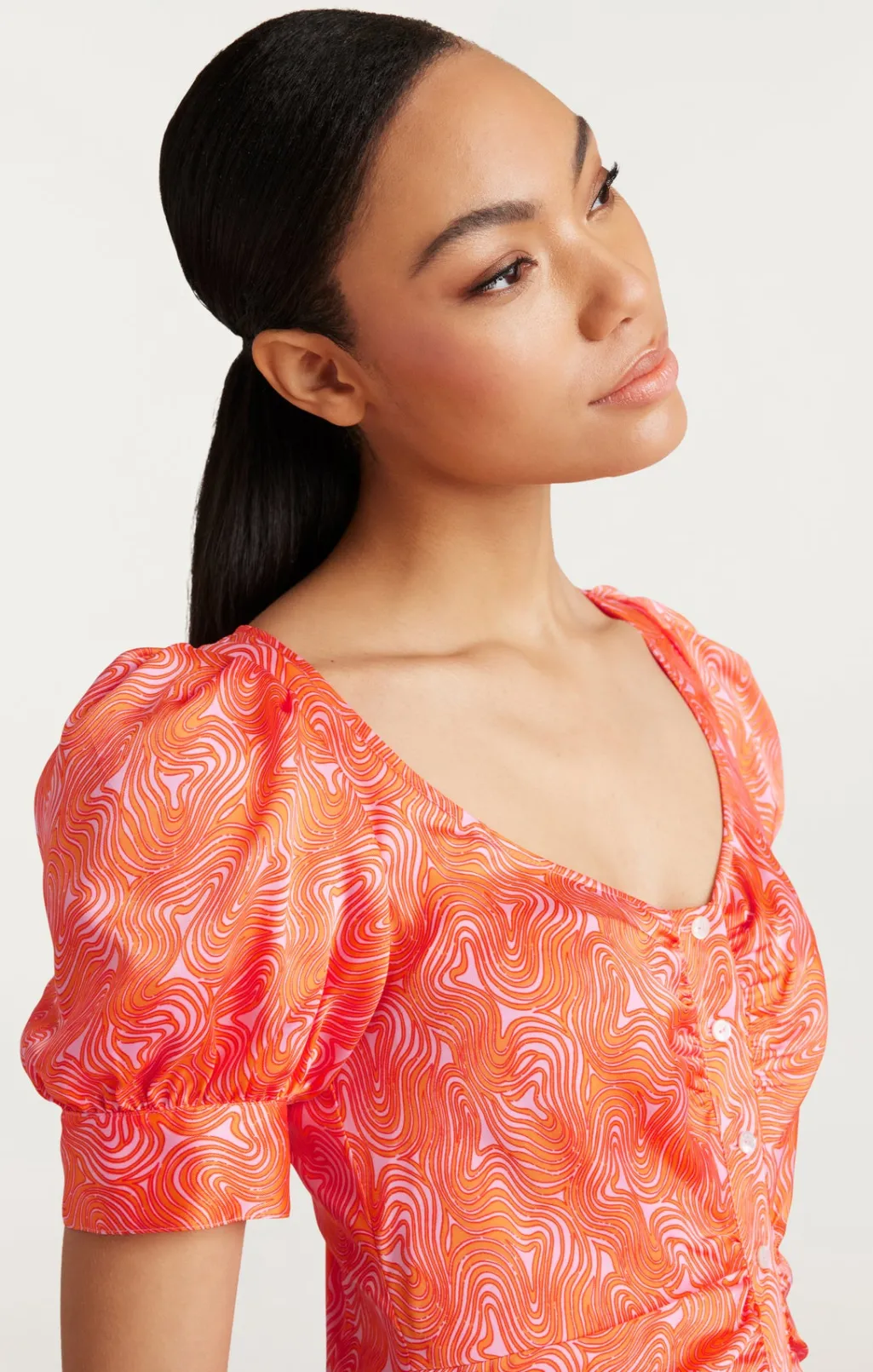 Cinq à Sept Ximena Dress PaleFlamingo/Orange Outlet